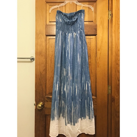 strapless tie dye maxi dress